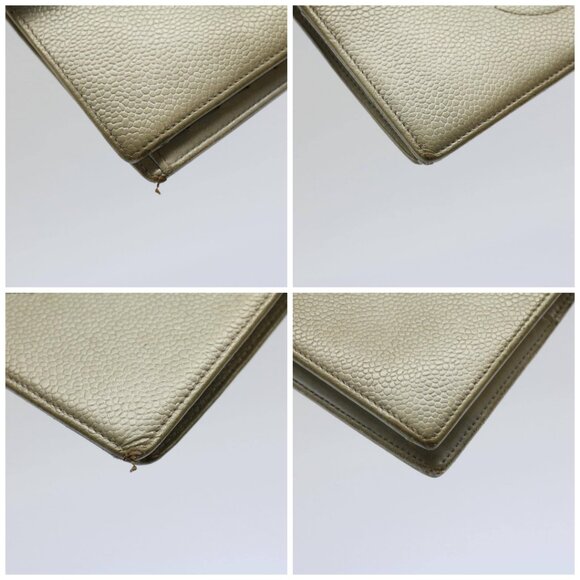 CHANEL Wallet Caviar Skin Silver CC Auth bs9534 - Picture 15 of 15